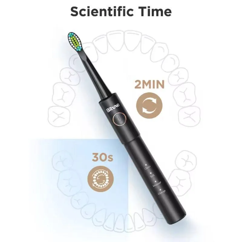 Bitvae E11 Effective Electric Toothbrush with 8 Heads and Travel Case - Long Battery Life - 5 Cleaning Modes