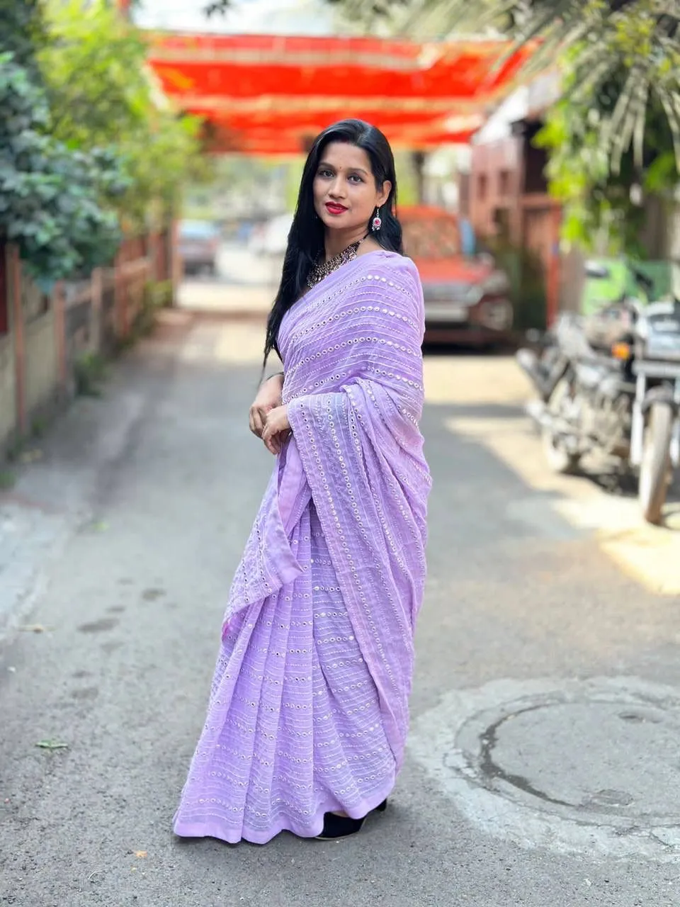 Bollywood Block Buster With Mirror Work Designer Saree