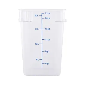 CAC China FS1P-SQ22C Food Storage Container Square PC Clear 22QT Case of 6 Pcs
