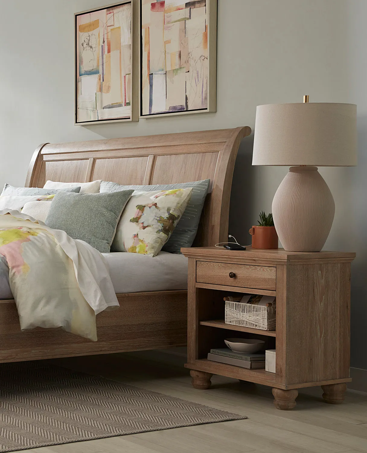 Cambridge One Drawer Nightstand - Modern Khaki