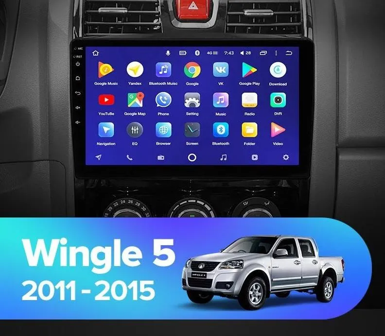 Car Dealz 10.2" Android 10.0 Haval Great Wall Wingle 5 2011 - 2015 In Dash Plus OEM Fascia