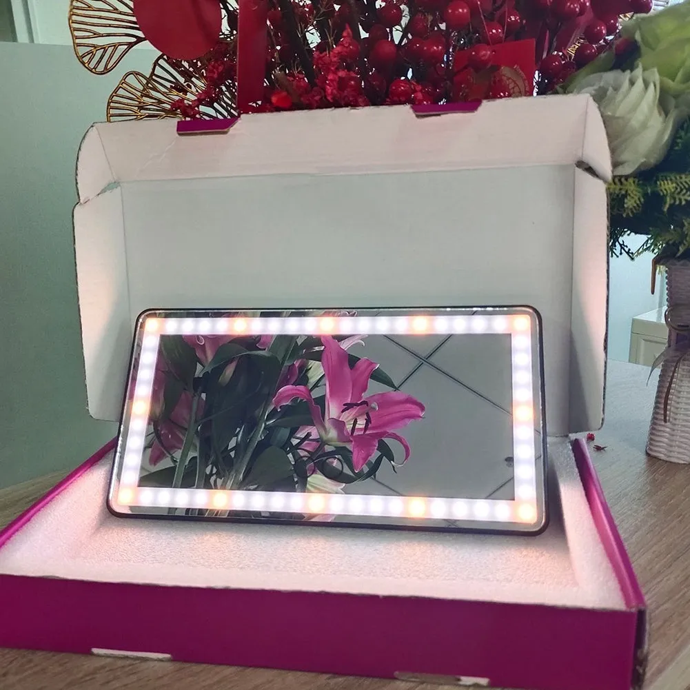 Car Sun Visor Vanity Mirror Rechargeable LED Makeup Mirror With 3
