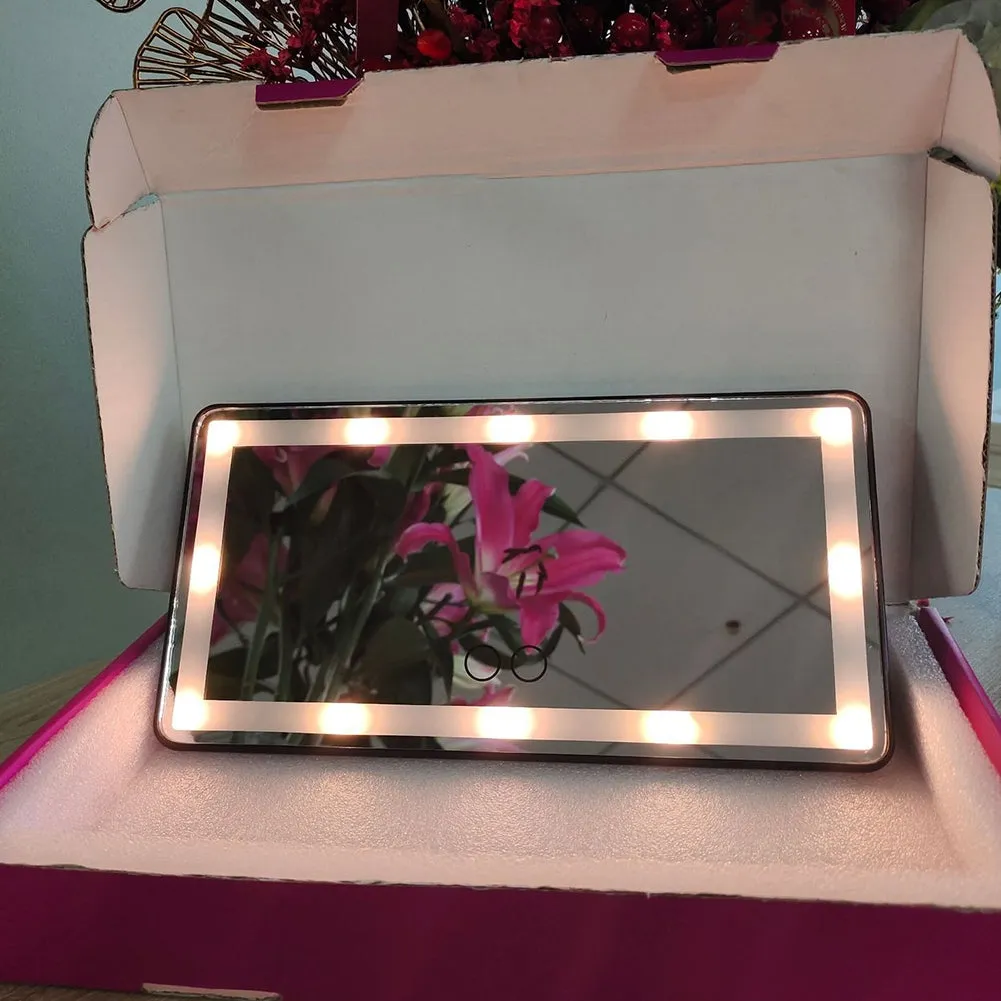 Car Sun Visor Vanity Mirror Rechargeable LED Makeup Mirror With 3