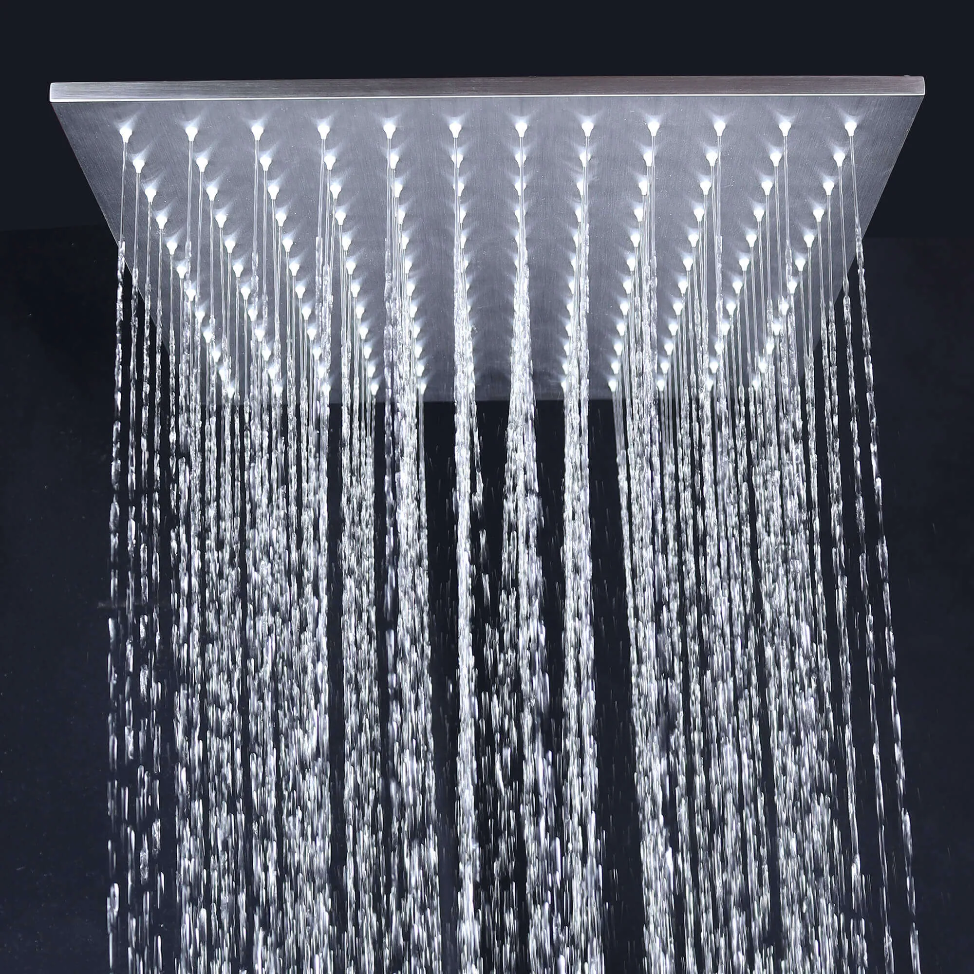 Ceiling Mount 16 Inch Rainfall Shower Head Thermostatic Shower Faucet with 6 Body Jets JK0102
