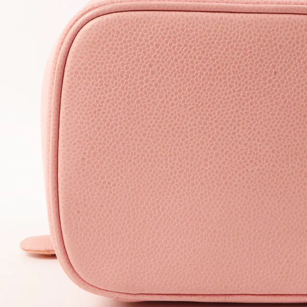 Chanel Around 2003 Caviar Skin Cc Mark Stitch Vanity Pink