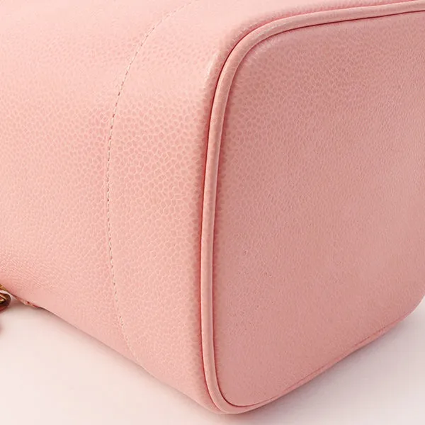 Chanel Around 2003 Caviar Skin Cc Mark Stitch Vanity Pink