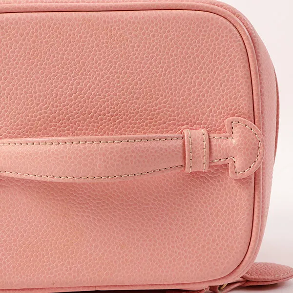 Chanel Around 2003 Caviar Skin Cc Mark Stitch Vanity Pink