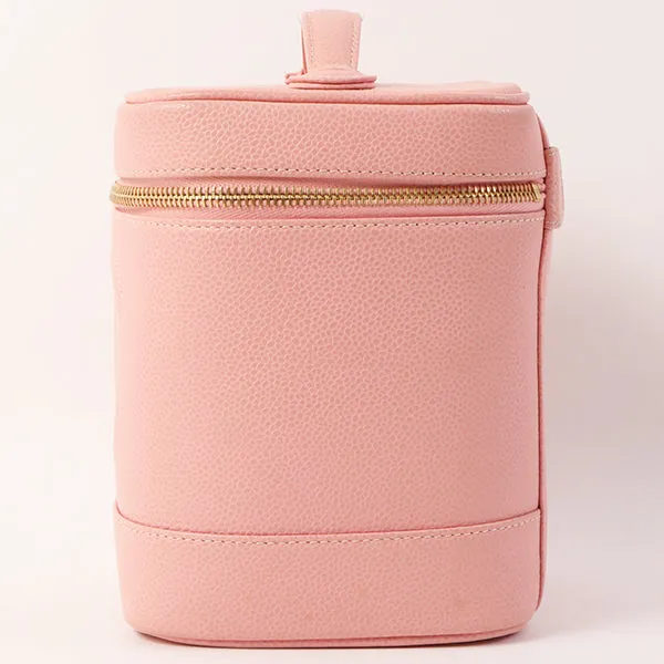 Chanel Around 2003 Caviar Skin Cc Mark Stitch Vanity Pink