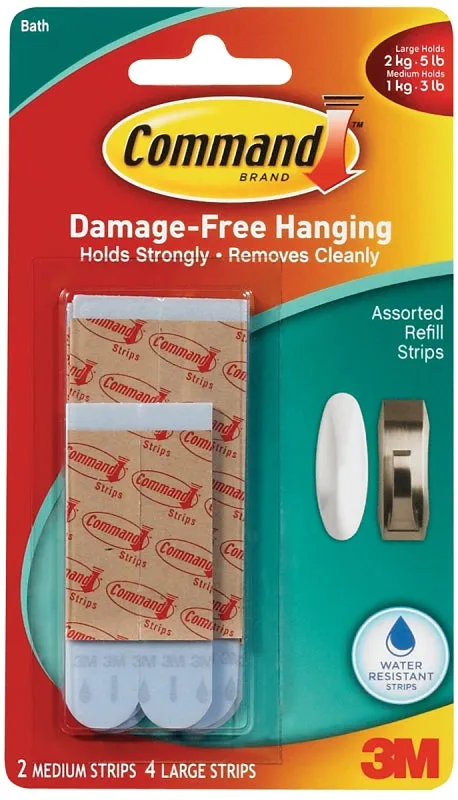 Command 17615B Replacement Strip, White, 3 to 5 lb :CD  6: QUANTITY: 1
