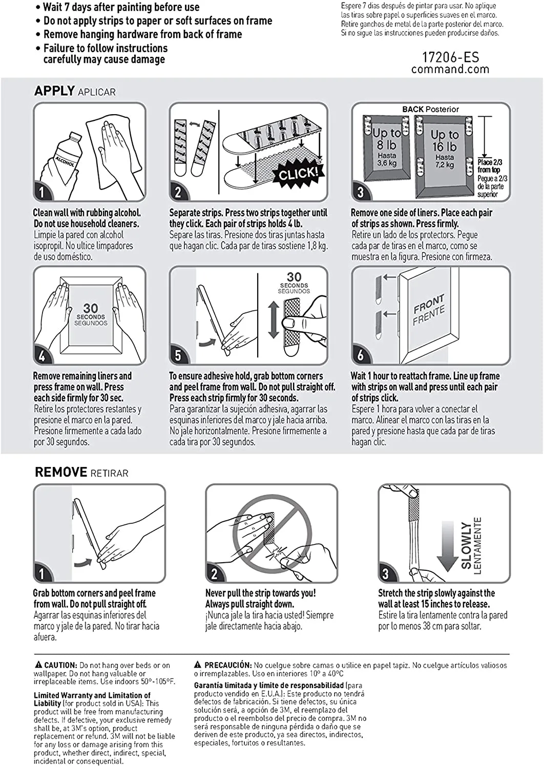 Command Bath Large Picture Hanging Strips, White, 4-Water Resistant Strips, Organize Damage-Free