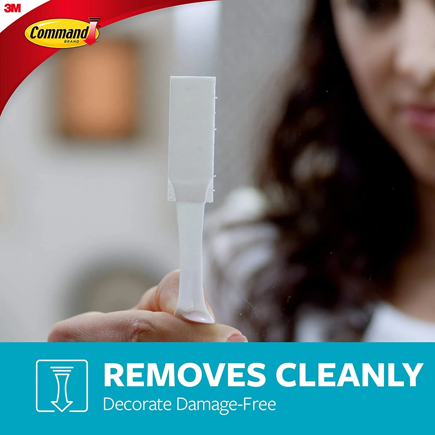 Command Bath Large Picture Hanging Strips, White, 4-Water Resistant Strips, Organize Damage-Free