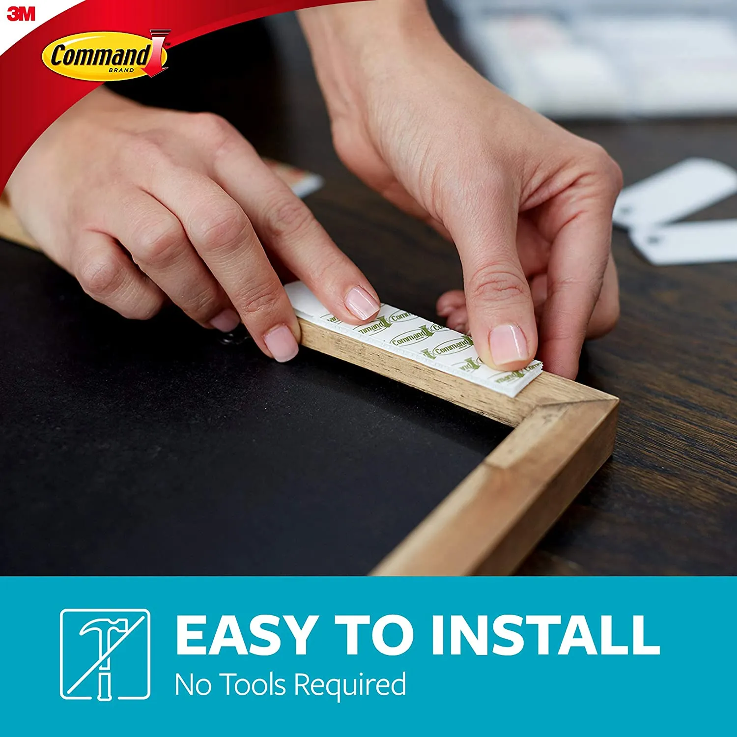 Command Bath Large Picture Hanging Strips, White, 4-Water Resistant Strips, Organize Damage-Free