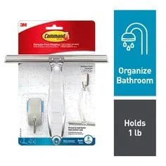 Command™ Bath Squeegee and Hook Stainless Steel and Satin Nickel,
BATH32-SS-ES