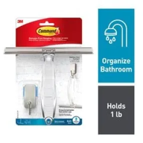 Command™ Bath Squeegee and Hook Stainless Steel and Satin Nickel,
BATH32-SS-ES