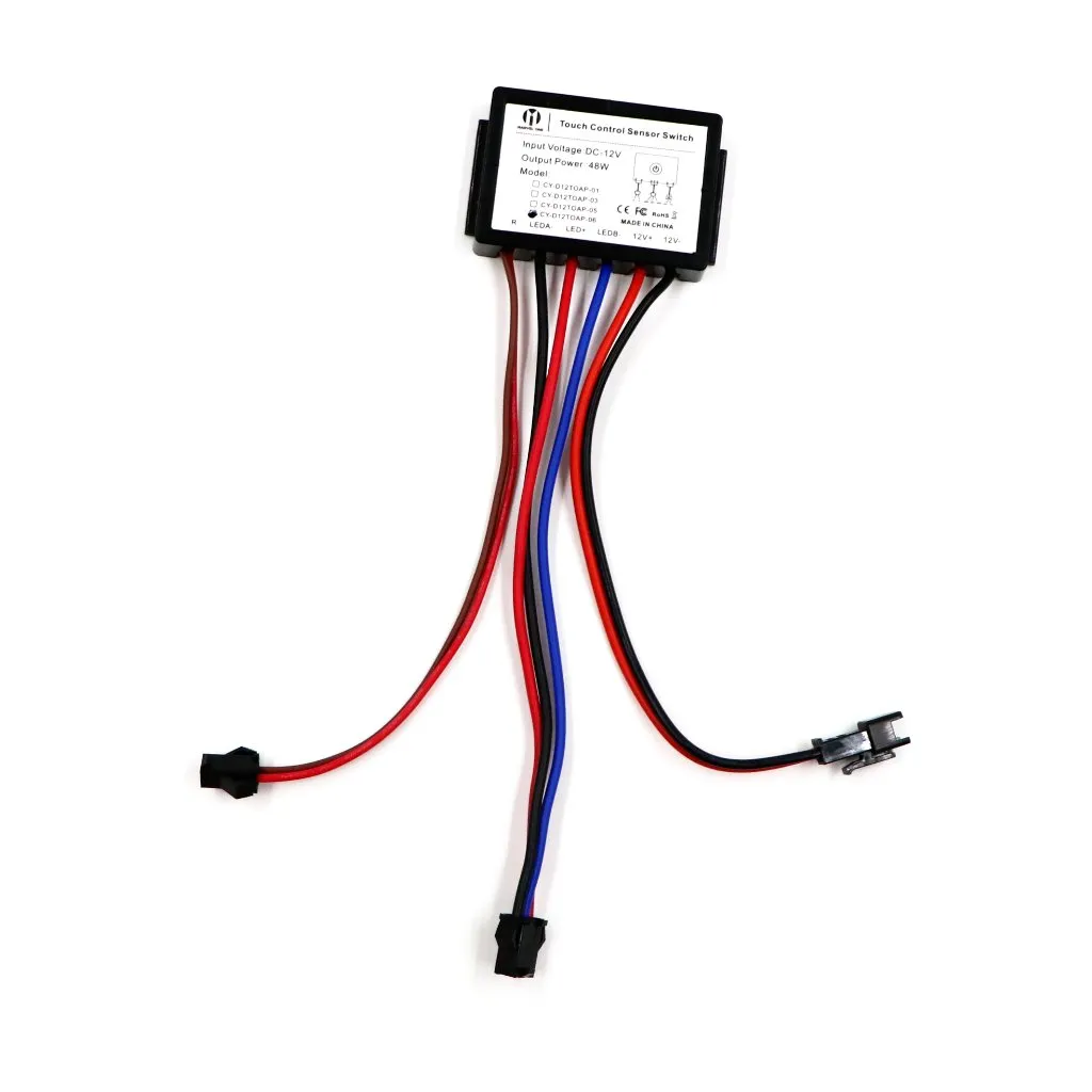 CY-D12TOAP-06 Single Touch Sensor Switch For Glass Lamp Mirror Light LED 12VDC 4A Two Colour