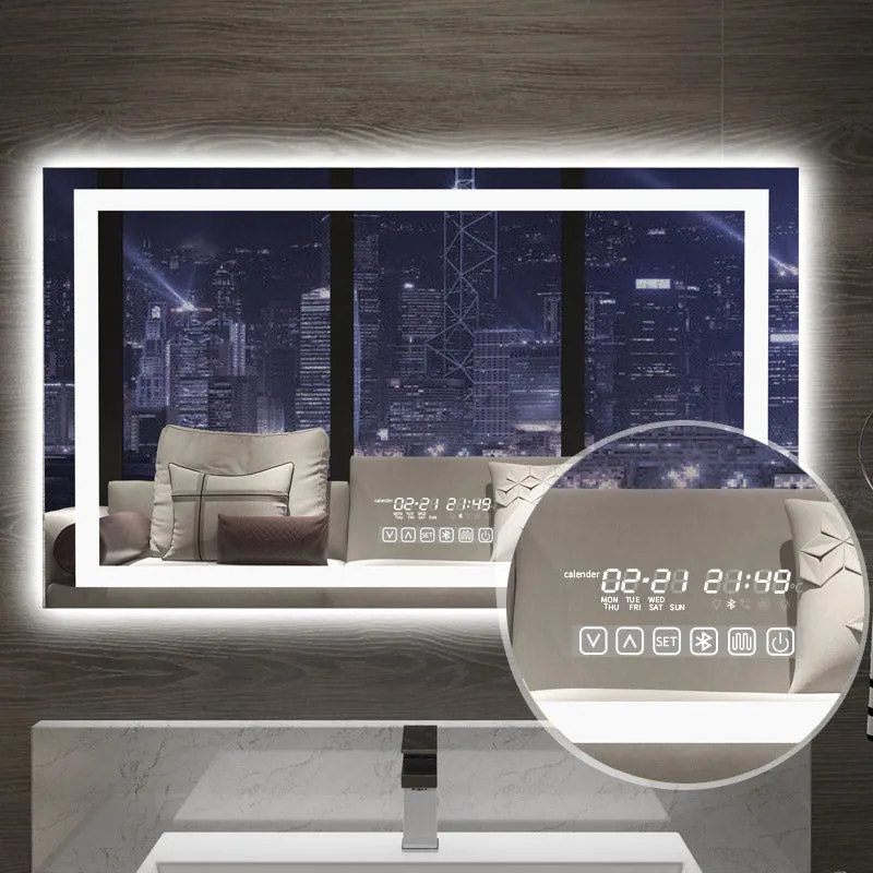 Dimmable Anti-Fog LED Lighted Bathroom Vanity Wall Mounted Mirror with Touch, Bluetooth Music and Phone - SmartGMirror™ Technology
