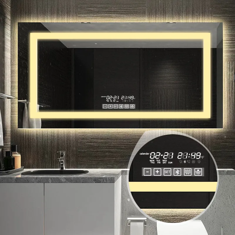 Dimmable Anti-Fog LED Lighted Bathroom Vanity Wall Mounted Mirror with Touch, Bluetooth Music and Phone - SmartGMirror™ Technology
