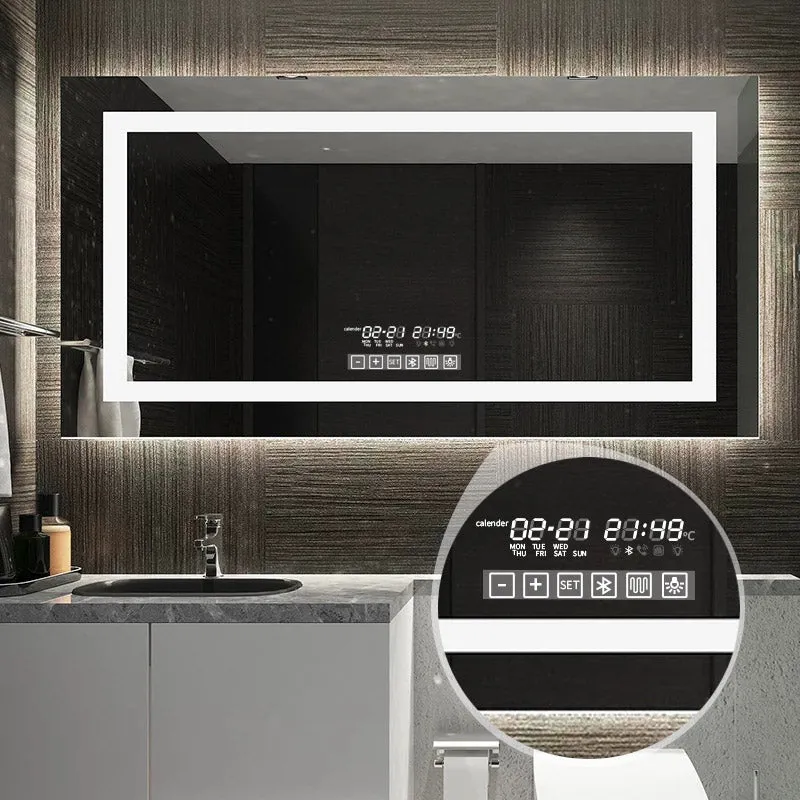 Dimmable Anti-Fog LED Lighted Bathroom Vanity Wall Mounted Mirror with Touch, Bluetooth Music and Phone - SmartGMirror™ Technology