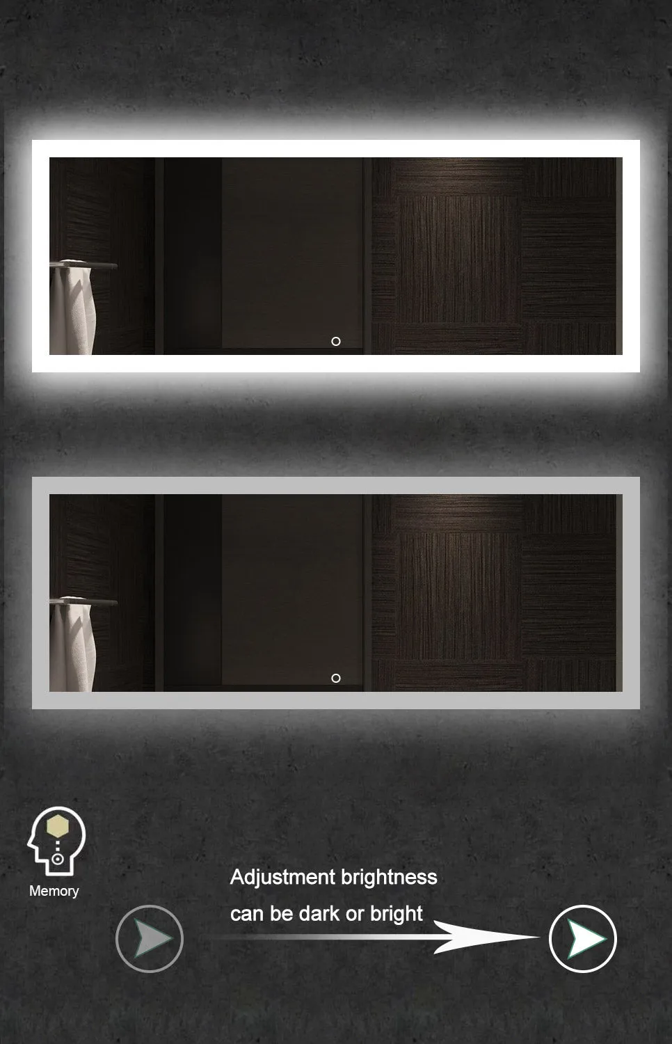 Dimmable LED illuminated Lighted Wall Mounted Vanity Dressing Mirror - SmartGMirror™ Technology