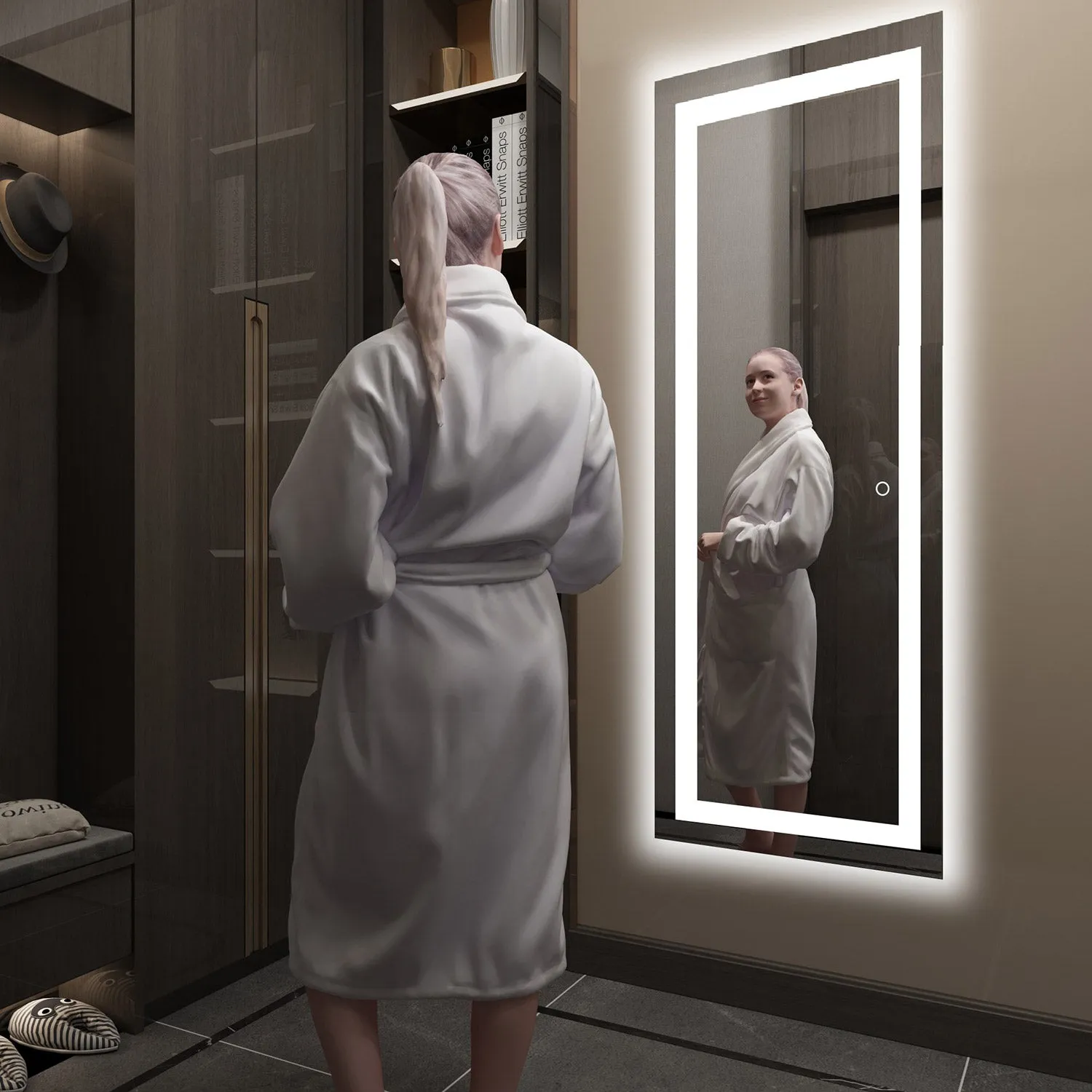 Dimmable LED illuminated Lighted Wall Mounted Vanity Dressing Mirror - SmartGMirror™ Technology