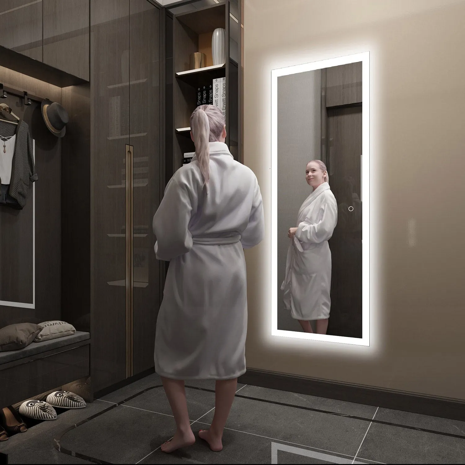 Dimmable LED illuminated Lighted Wall Mounted Vanity Dressing Mirror - SmartGMirror™ Technology