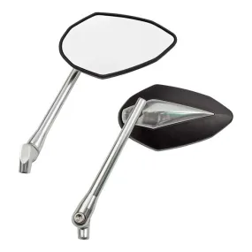 'Double Deuce' mirror set. Black/chr. head & silver alu stem -
