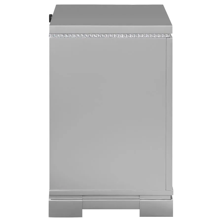 Eleanor Rectangular 2-drawer Nightstand Metallic