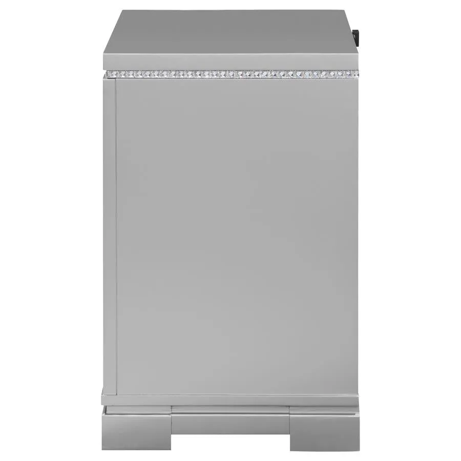 Eleanor Rectangular 2-drawer Nightstand Metallic
