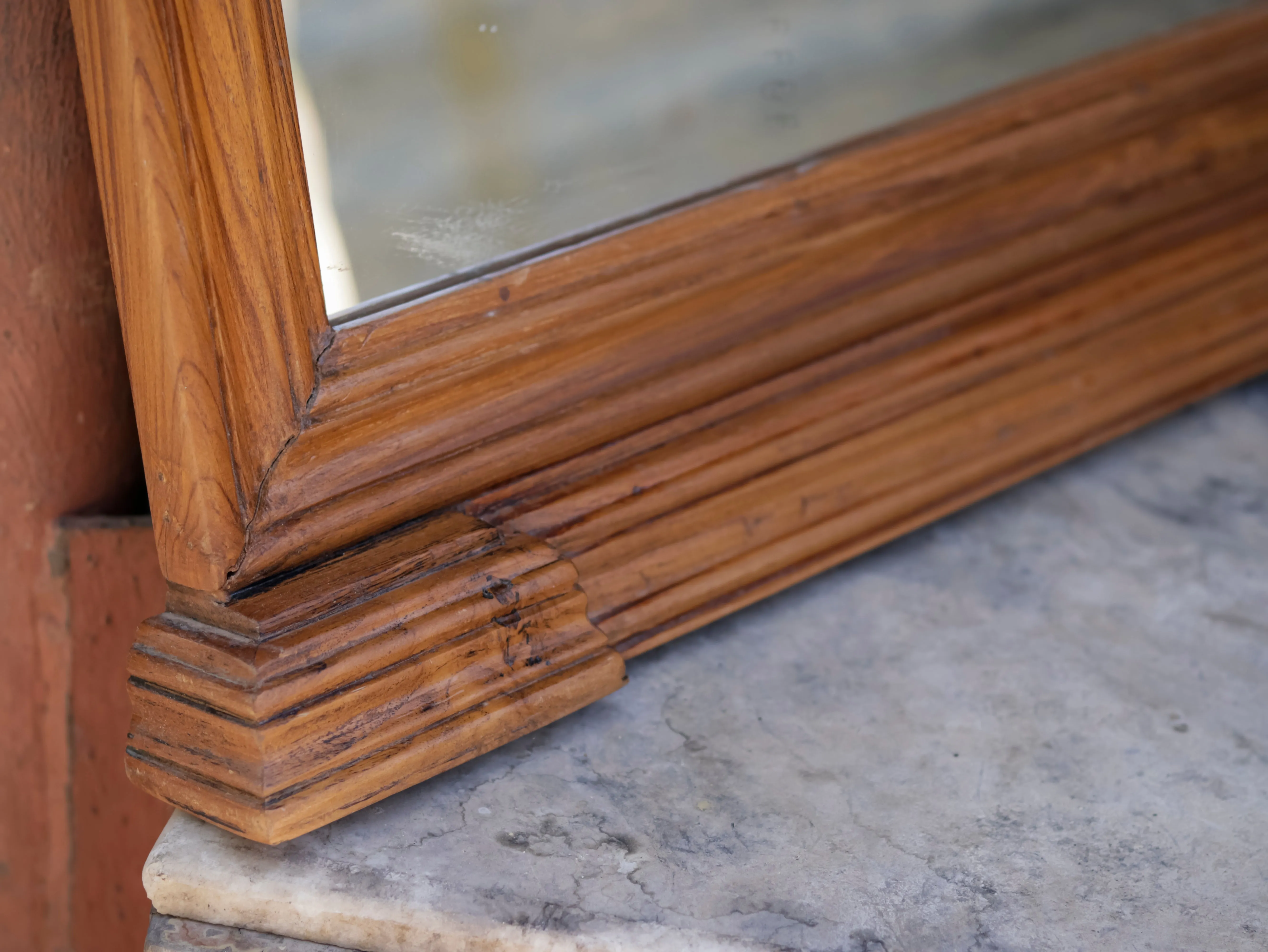 Elegant Strip Square Designed Wooden Handmade Wall Mirror