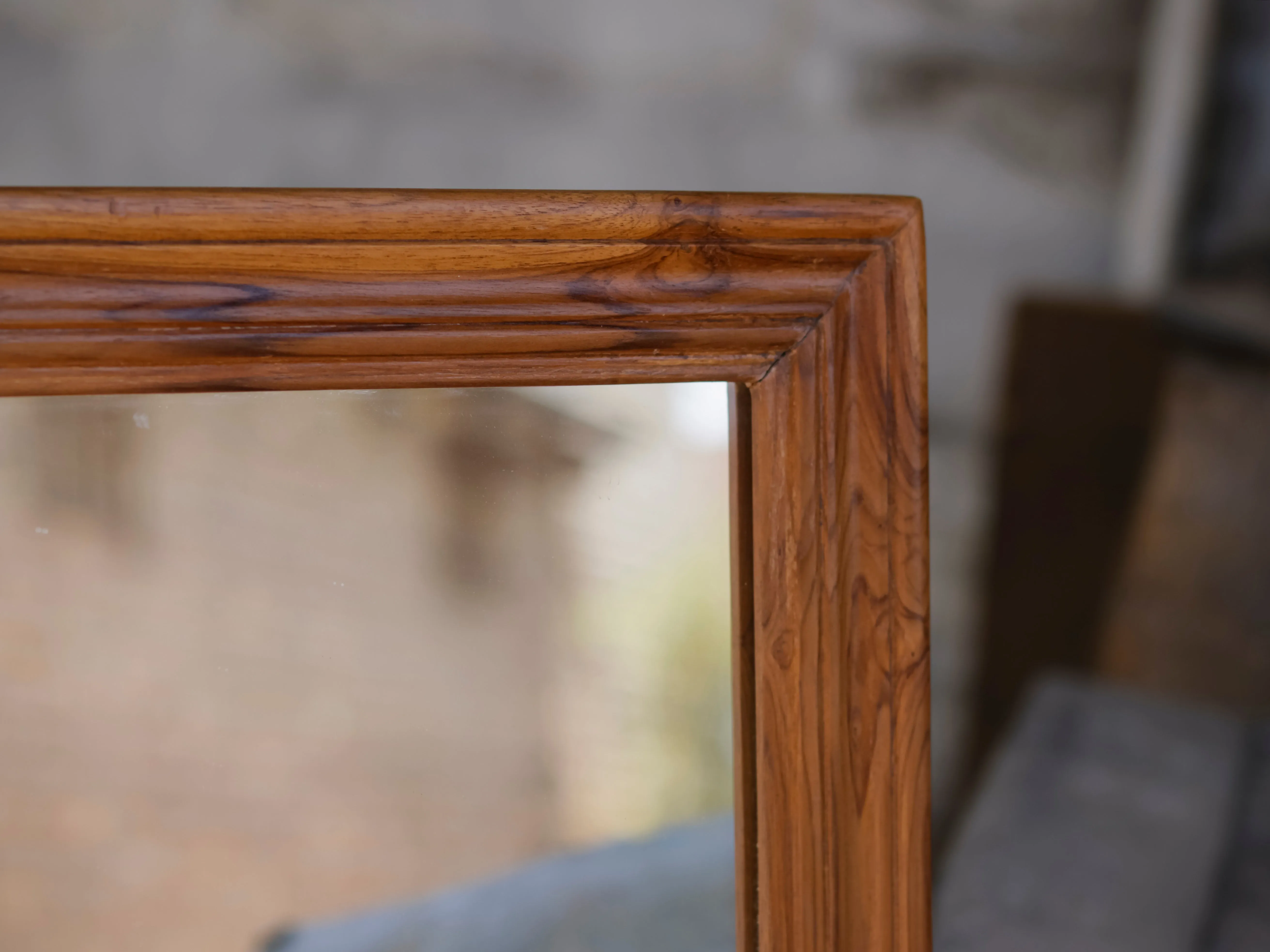 Elegant Strip Square Designed Wooden Handmade Wall Mirror