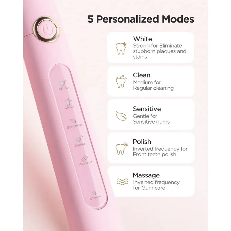 Fairywill 507 Adults Sonic Electric Toothbrush With 5 Modes