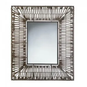 Faux Rattan Rectangular Wall Mirror (pack of 1 EA)