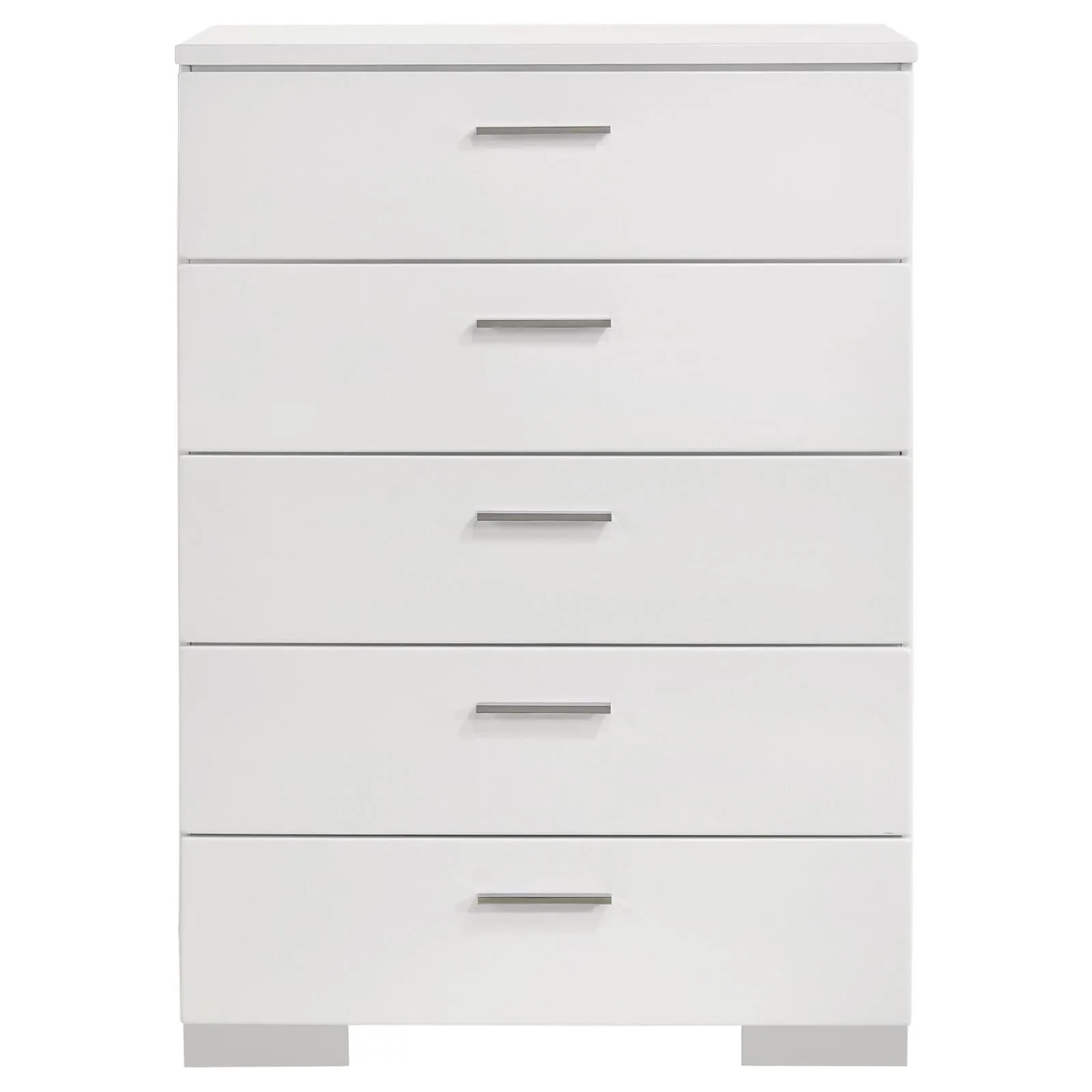 Felicity Glossy White 5-Piece Queen Bedroom Set