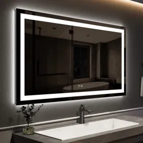Frameless Frosted Square Led Bathroom Mirrors with Dimmable Lights