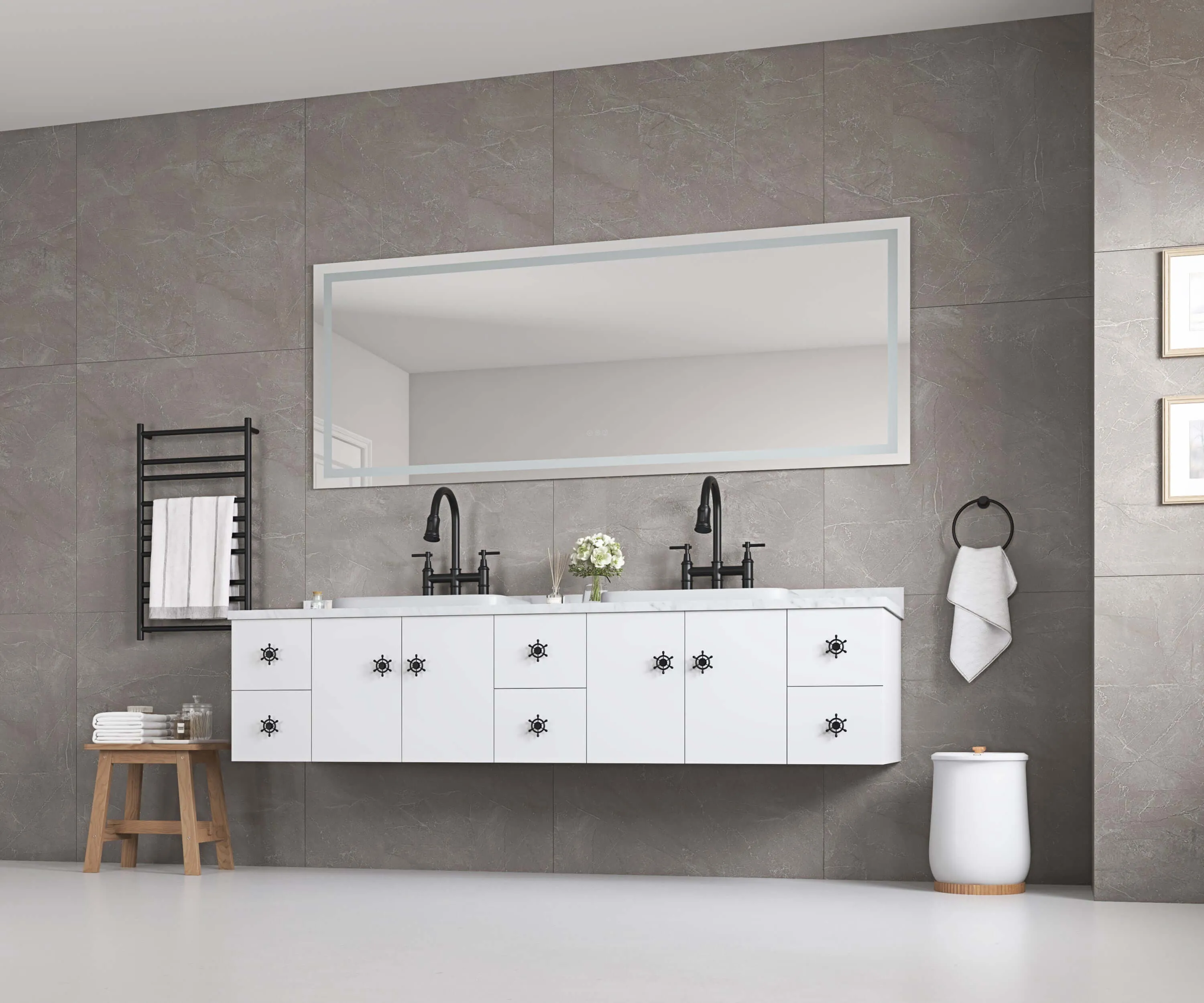 Frameless LED Vanity Mirror - Smart Touch, 3-Color Lighting