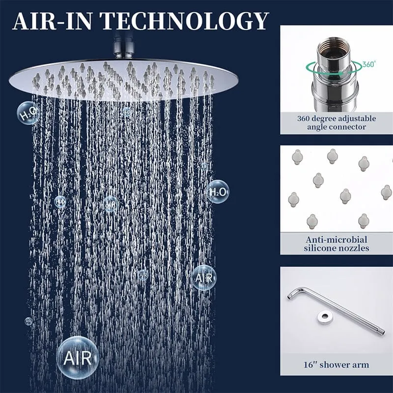 Giving Tree Wall Mounted Shower Set with 10" Round Rainfall Shower Head