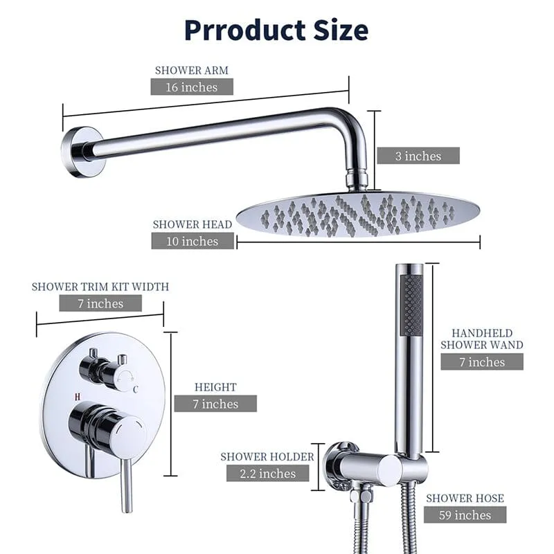 Giving Tree Wall Mounted Shower Set with 10" Round Rainfall Shower Head