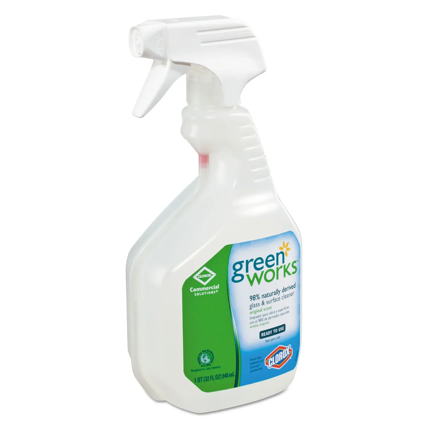 Green Works Glass & Surface Cleaner, Original, 32Oz Smart Tube Spray Bottle, 12/Carton - CLO00459CT