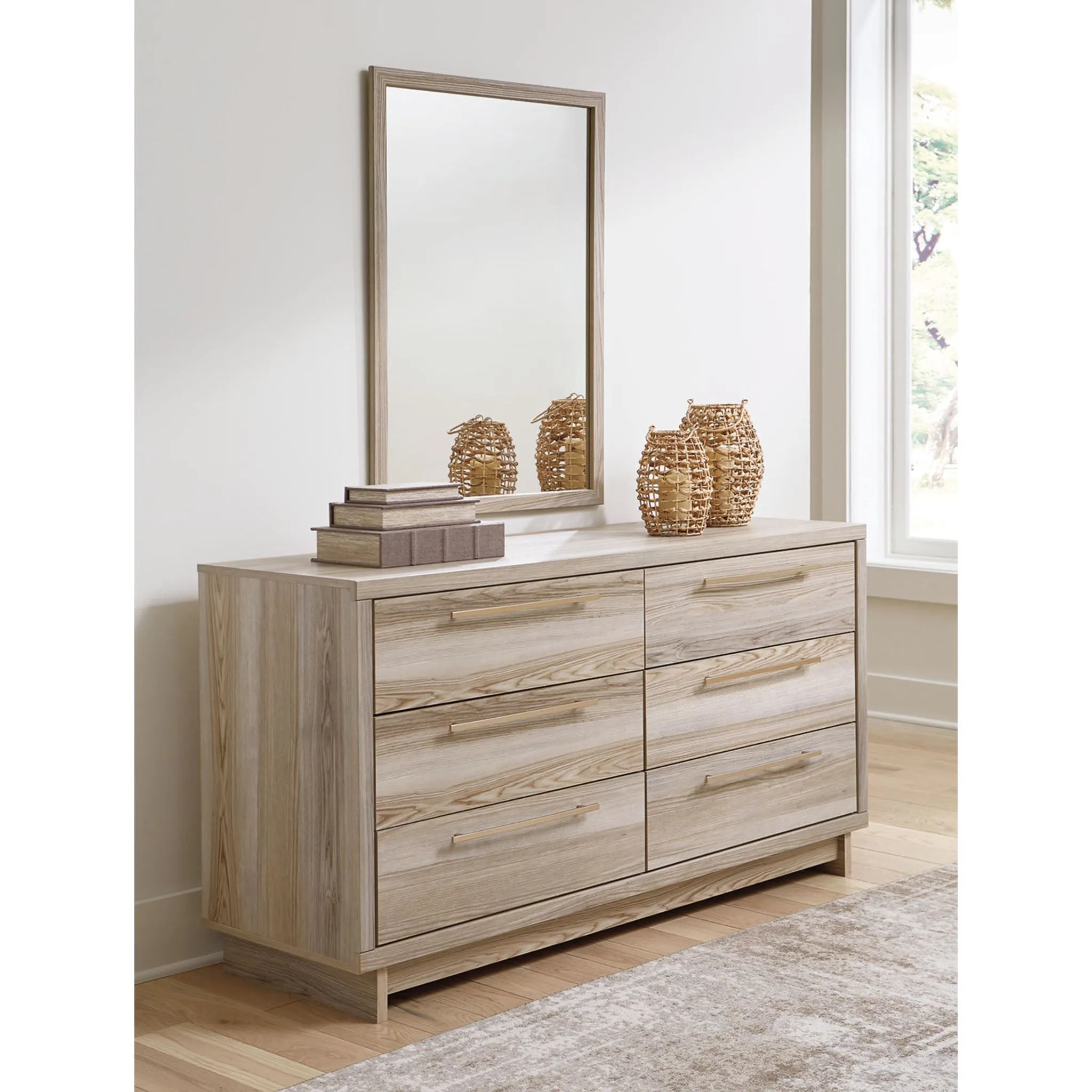 Hasbrick Dresser and Mirror - Tan