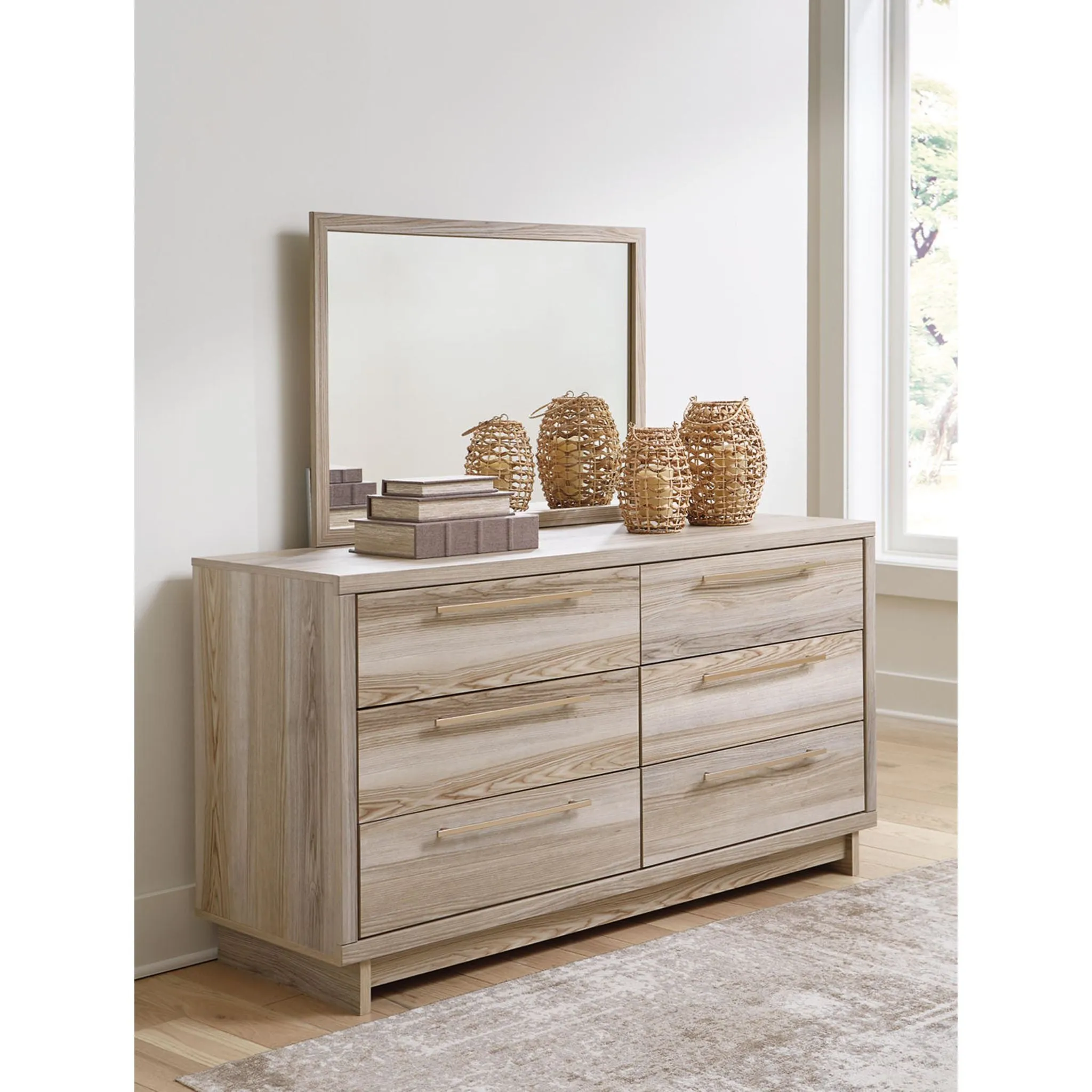 Hasbrick Dresser and Mirror - Tan