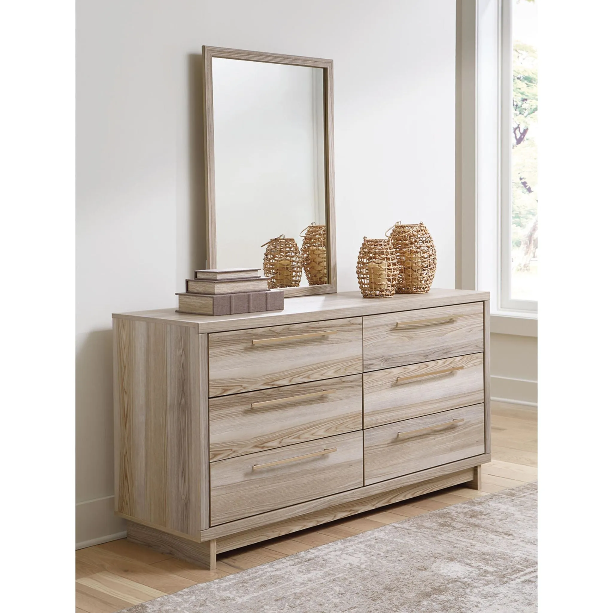 Hasbrick Dresser and Mirror - Tan