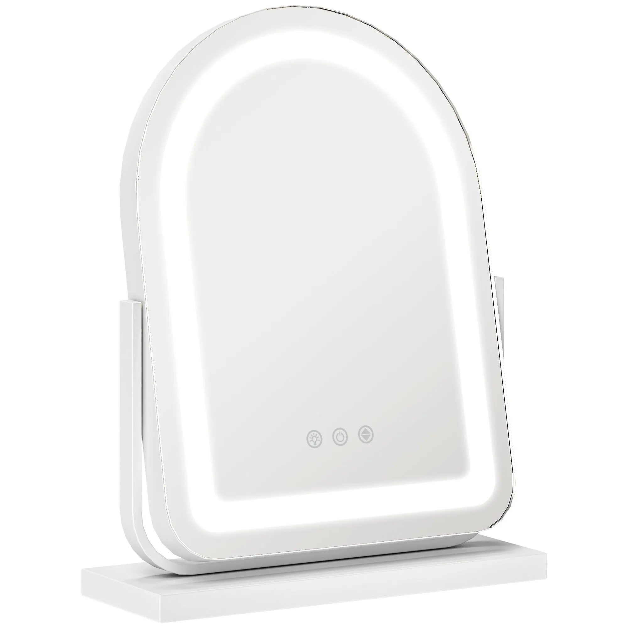 HOMCOM Vanity Mirror with Lights, 3 Colour, 360° Rotation, Touch Screen