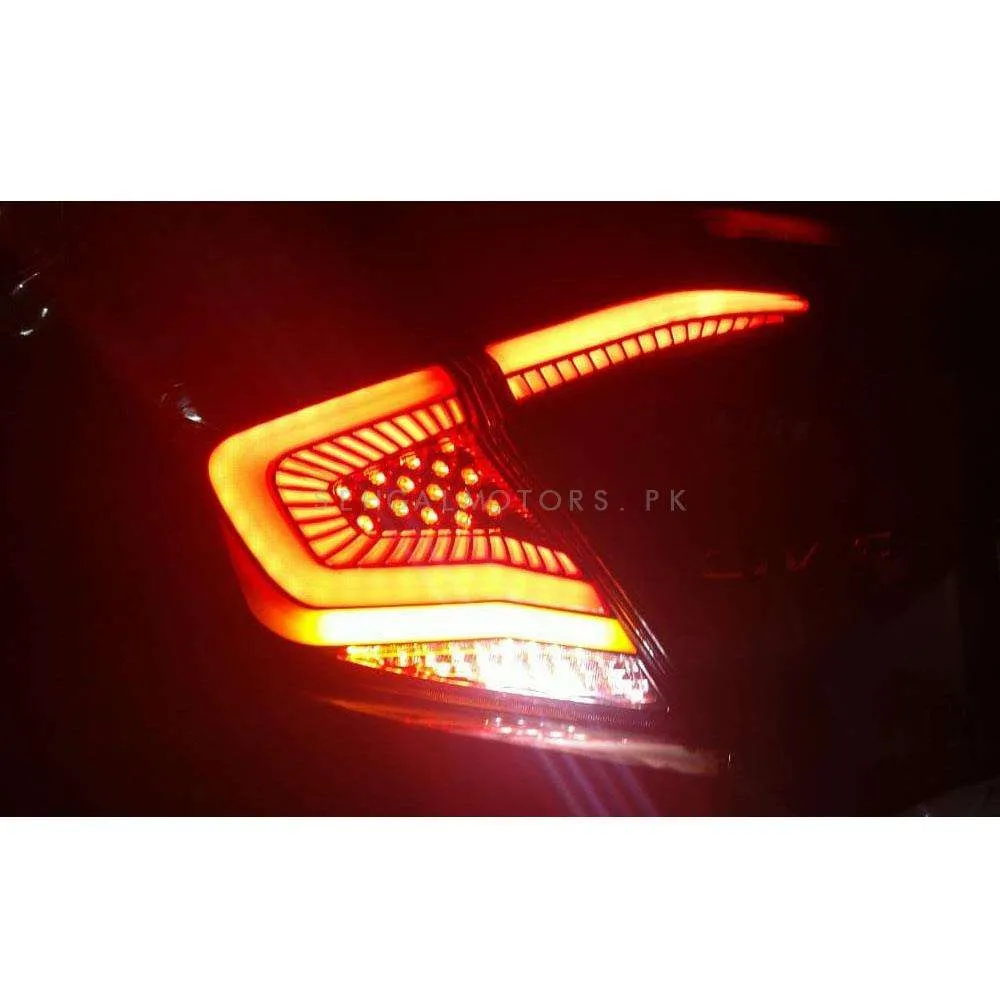 Honda Civic Snake Style Lava Back Lamps Light Red- Model 2016-2021