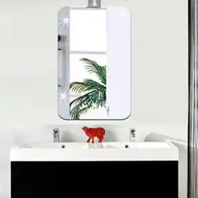 HOPE KART Framless Mirror Wall Hanging for Bathroom Bedroom Dressing Table Makeup Beauty Mirror Washbasin Livingroom, Rectangular, 12L X 7.5W Inch, 5mm Thick, Pack of 1