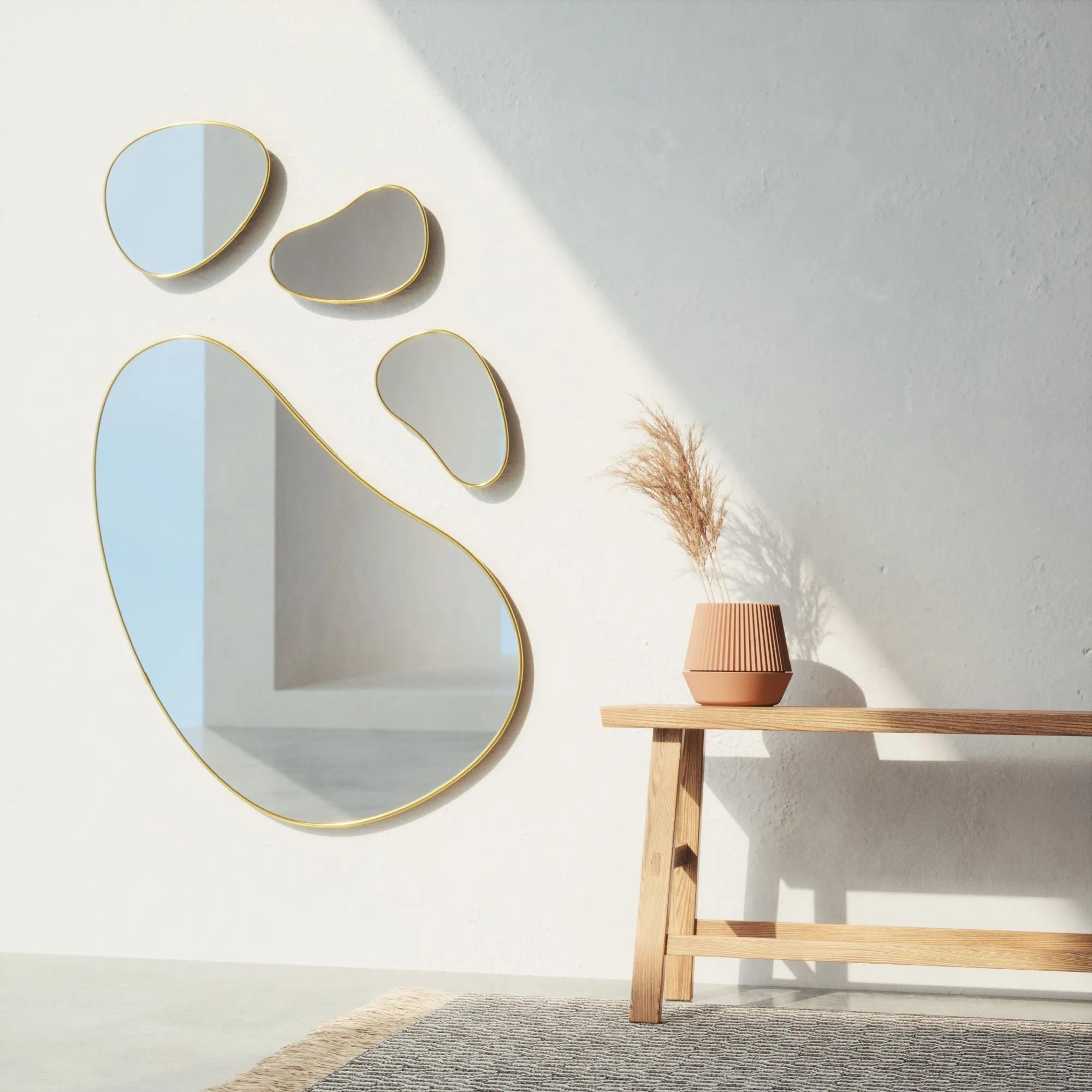 Hubba Pebble Wall Mirrors, Set of 3