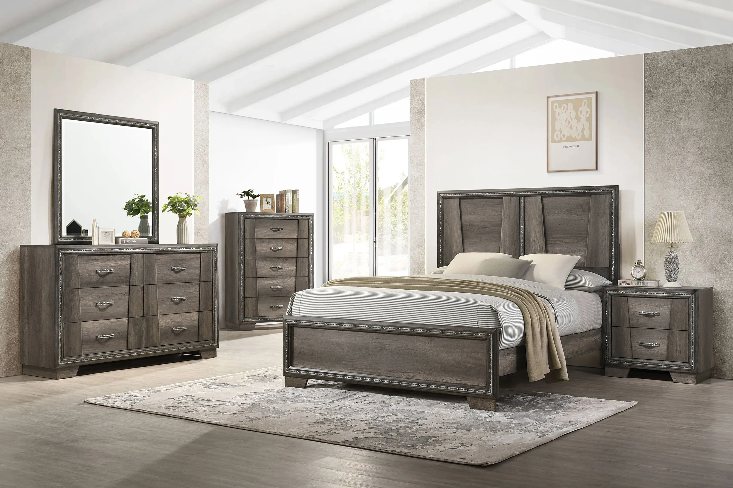 Janine Bedroom Set Grey - Sleek Modern Bedroom