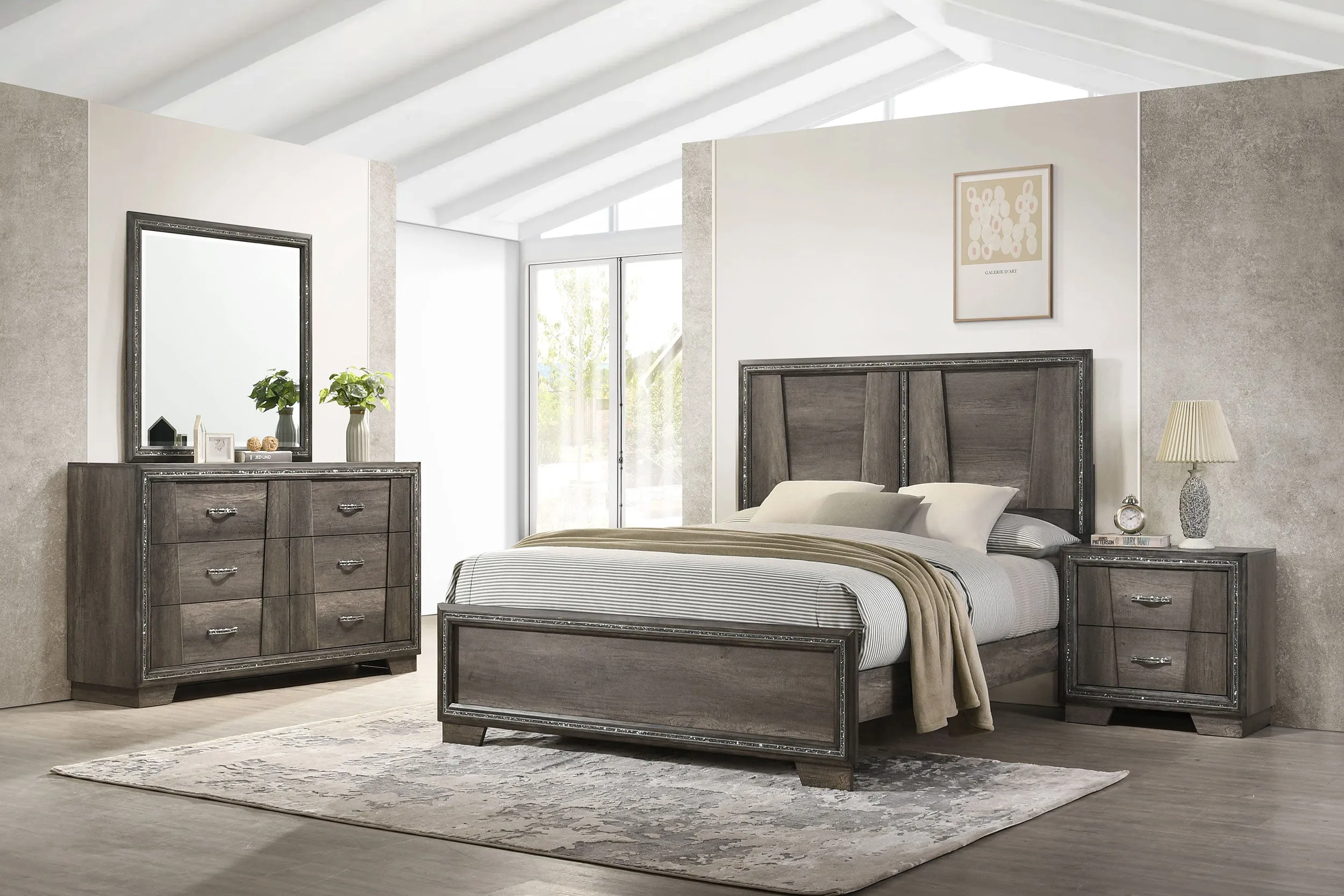 Janine Bedroom Set Grey - Sleek Modern Bedroom