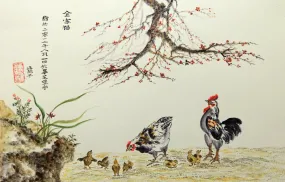 Japanese Art Chickens