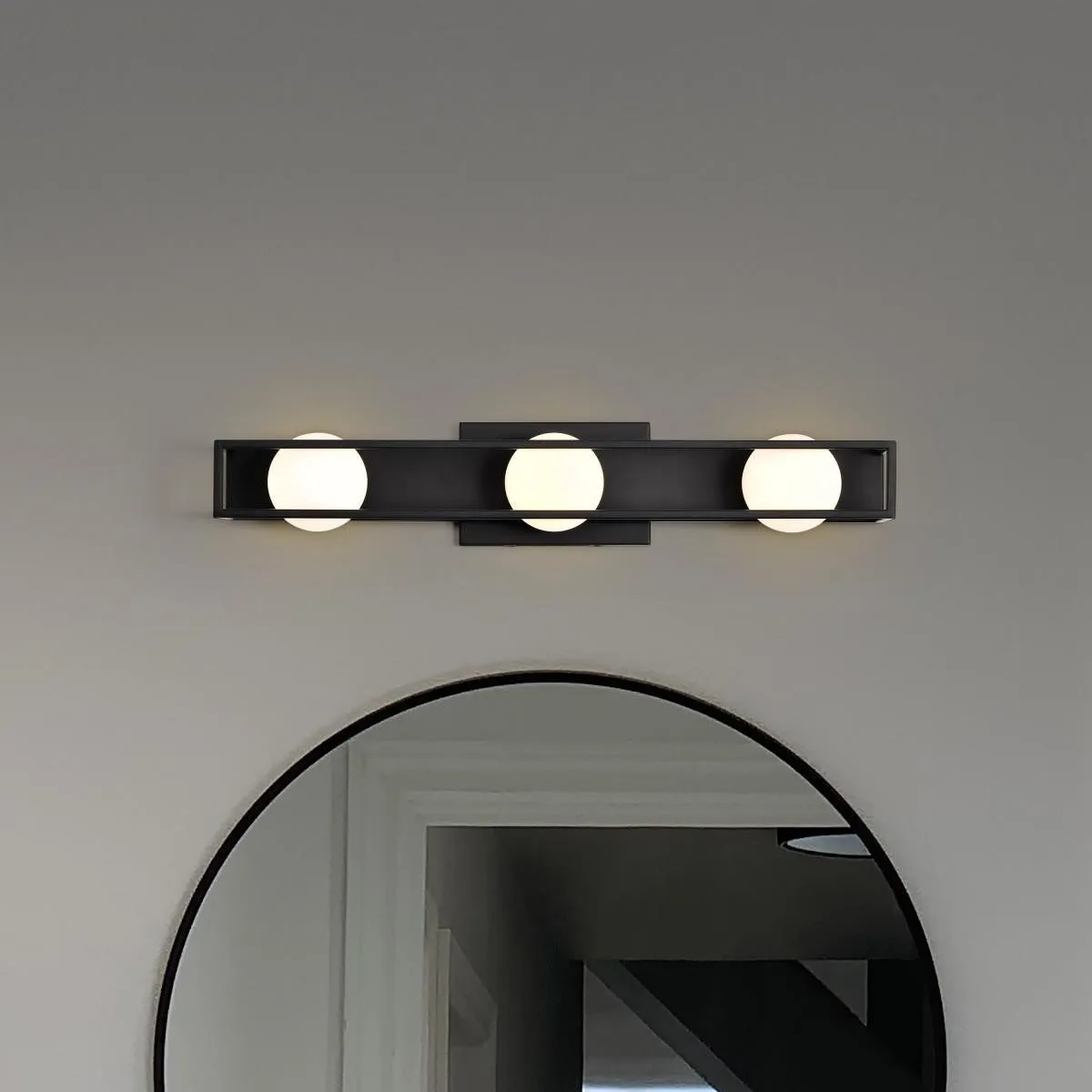 Jenkins 24" 3 Lights LED Bathroom Vanity Light, Matte Black Finish