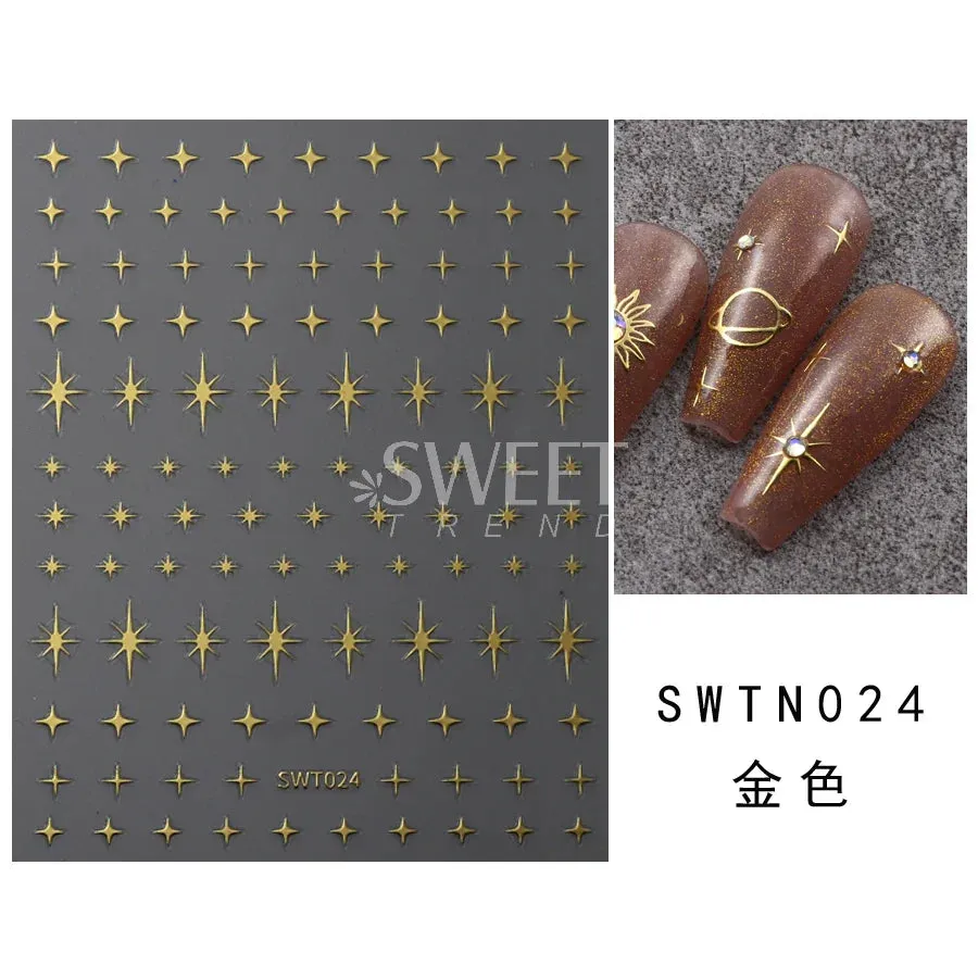 Joskaa Metallic Silver Line Nail Manicure Stickers Metal Chrome Stripe Vine Flame Adhesive Decals Tape Swirl French Sliders Decor Foils